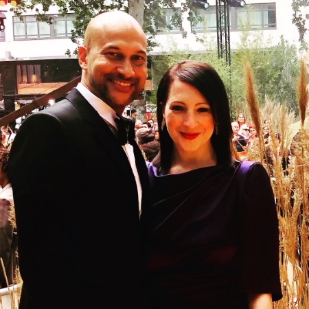 Elisa Pugliese with her husband Keegan-Michael Key at the premiere of Lion King.
